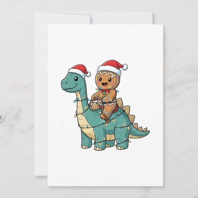 Gingerbread Riad A Dinosaurier Weihnachten Save The Date (Vorderseite)