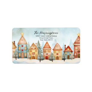 Gingerbread Row Houses Weihnachtsadressen Labels Adressaufkleber