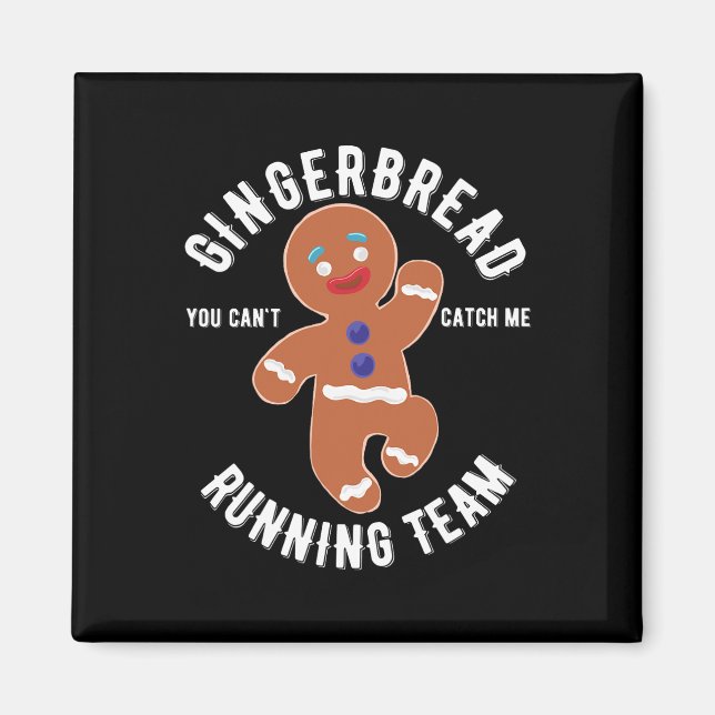 Gingerbread Running Team Fun Gingerbrot Weihnachte Magnet (Vorne)