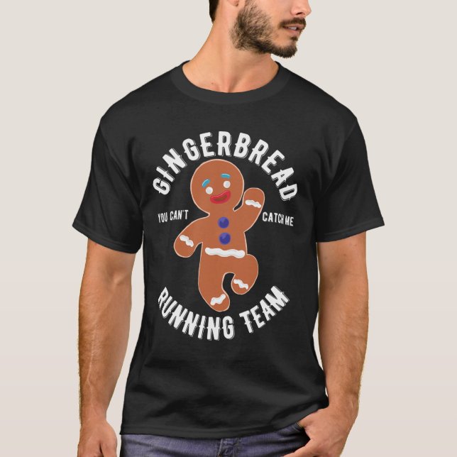 Gingerbread Running Team Fun Gingerbrot Weihnachte T-Shirt (Vorderseite)