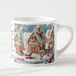 Gingerbread Santa Add Child's Name Weihnachtscup Espressotasse