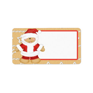Gingerbread Santa Claus Adressaufkleber