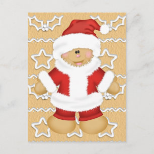 Gingerbread Santa Claus Feiertagspostkarte