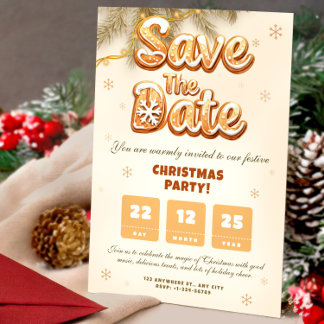 Gingerbread Save the Date Christmas Winter Party Einladung