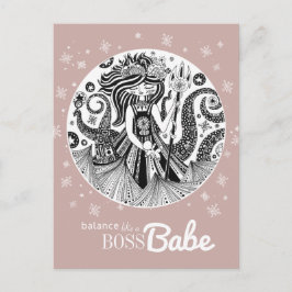 Gingerbread Sea Hexe | Dunkle Rose Gold Pink Postkarte