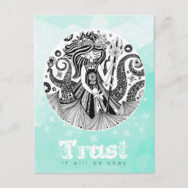 Gingerbread Sea Hexe | Pastellgrün Postkarte