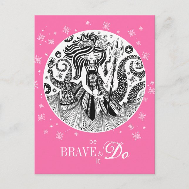 Gingerbread Sea Hexe | Pink Postkarte (Vorderseite)