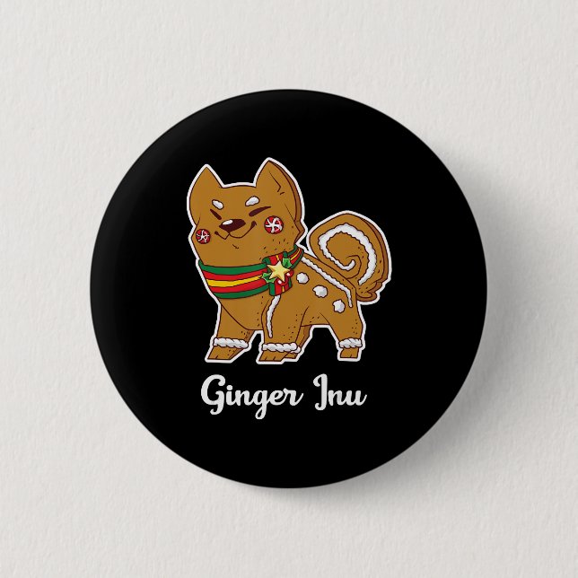 gingerbread shiba inu memstmas button (Vorderseite)