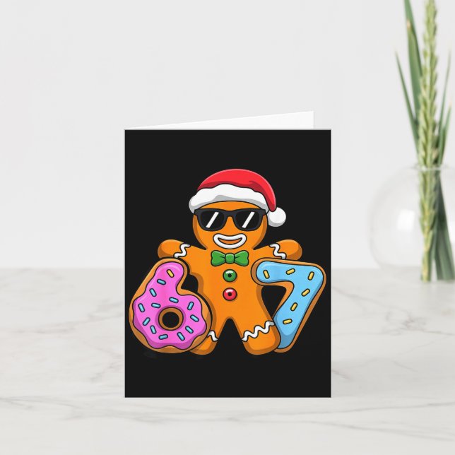 Gingerbread Six Seven 67 Ice Cream Drip Christmas  Karte (Vorderseite)