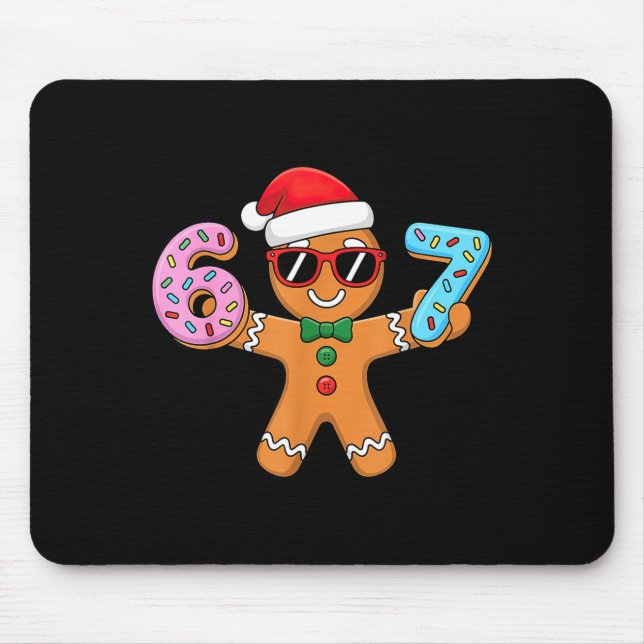 Gingerbread Six Seven 67 Ice Cream Drip Christmas  Mousepad (Vorne)