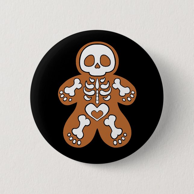 Gingerbread Skeleton Man Button (Vorderseite)