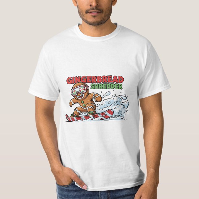 Gingerbread Snowboarder T-Shirt (Vorderseite)
