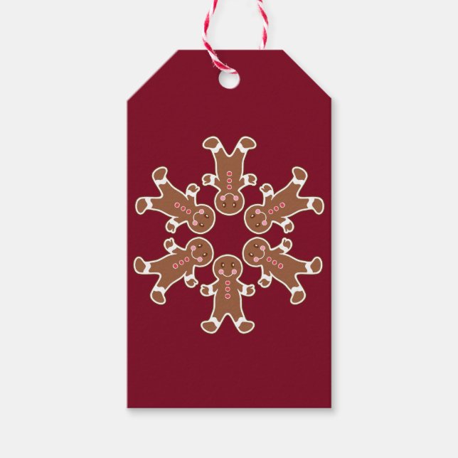 Gingerbread Snowflake-Geschenketiketten Geschenkanhänger (Vorderseite)