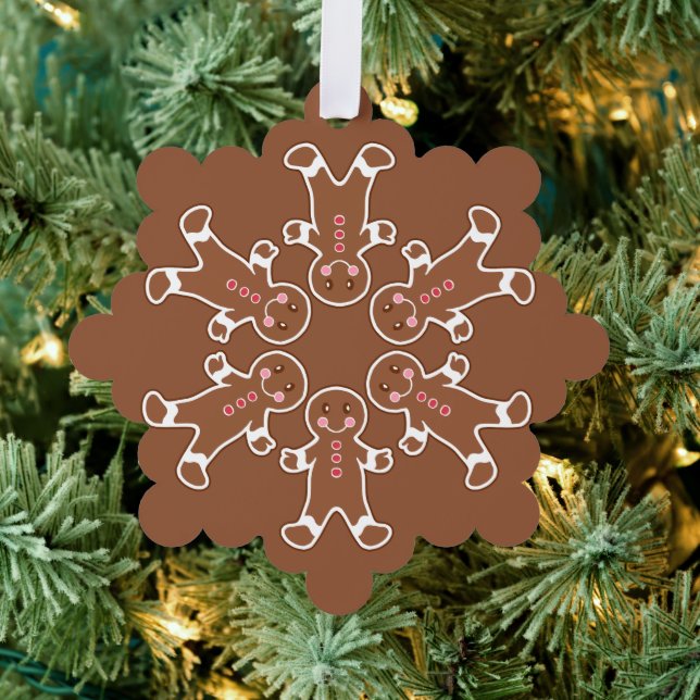 Gingerbread Snowflake Paper Ornament Karte (Insitu (Baum))