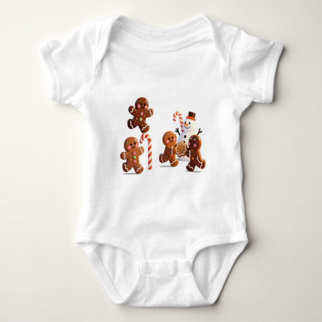 Gingerbread Snowman Baby Bodysuit Baby Strampler (Vorderseite)