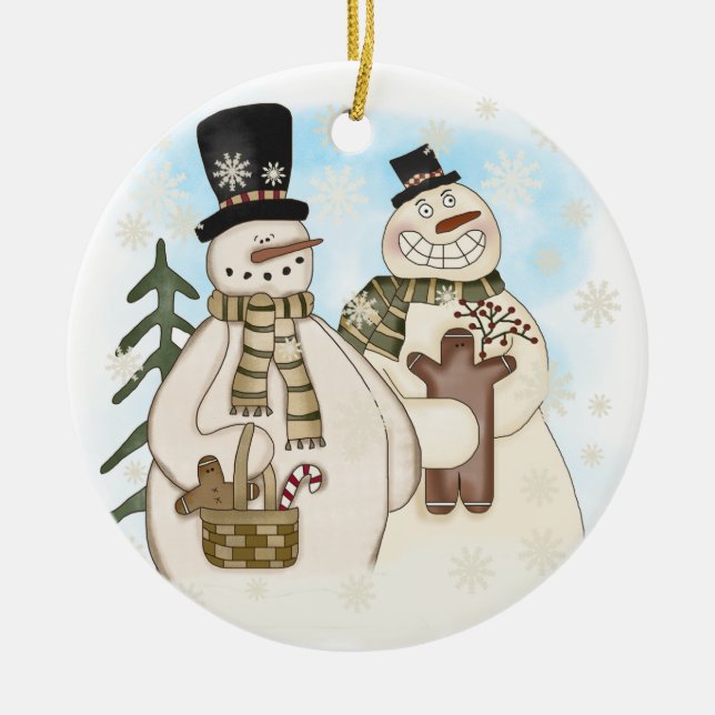 Gingerbread Snowmen Holiday Ornament (Vorne)