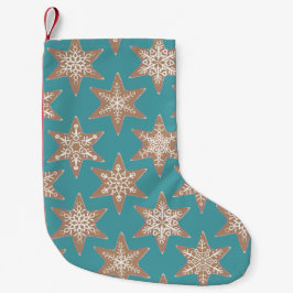Gingerbread Stars Christmas Stocking (Green) Kleiner Weihnachtsstrumpf