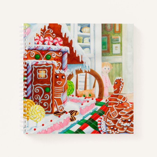 GINGERBREAD SURPRISE 8.5x8.5 SpiralNotebook Notizbuch (Vorderseite)