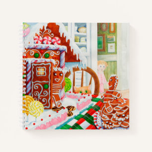 GINGERBREAD SURPRISE 8.5x8.5 SpiralNotebook Notizbuch