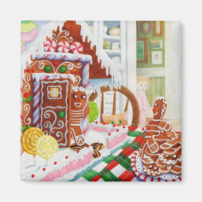 GINGERBREAD SURPRISE Square Magnet (Vorne)