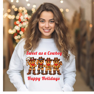 Gingerbread Süßer Cowboy Weihnachtskekse T-Shirt Tri-Blend Shirt