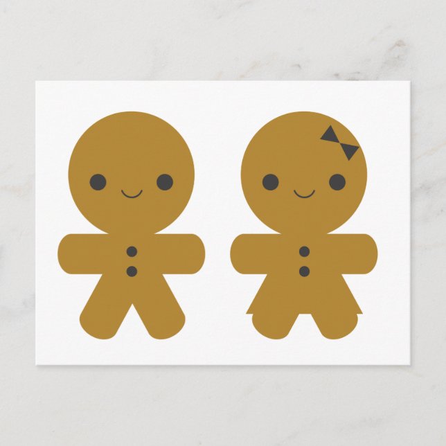 Gingerbread Sweethearts Postkarte (Vorderseite)