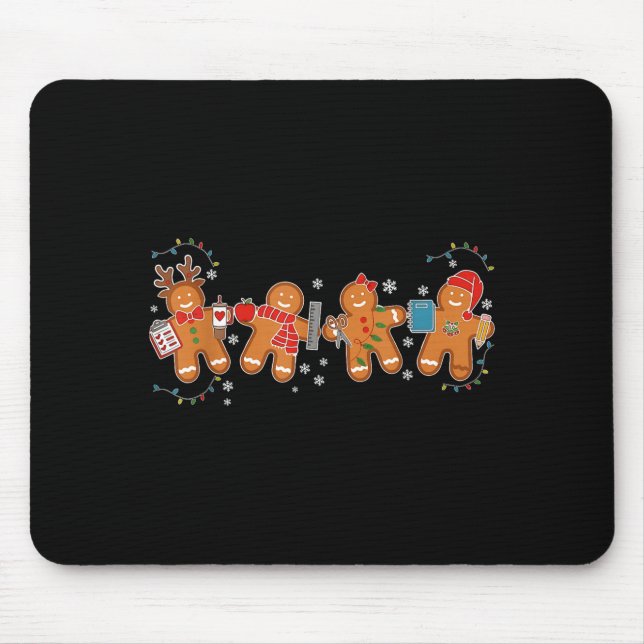 Gingerbread Teacher Holiday For Teacher Staff Chri Mousepad (Vorne)