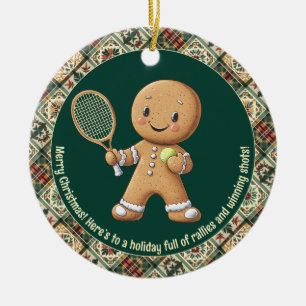 Gingerbread Tennis Grand Slam 🎾 Sondertext 🎄 Keramik Ornament