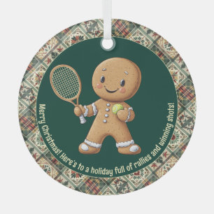 Gingerbread Tennis Grand Slam 🎾 Sondertext 🎄 Ornament Aus Glas