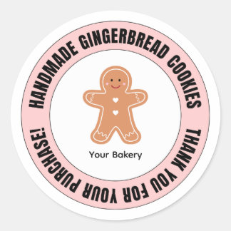 Gingerbread Thank You for Your Order Runder Aufkleber
