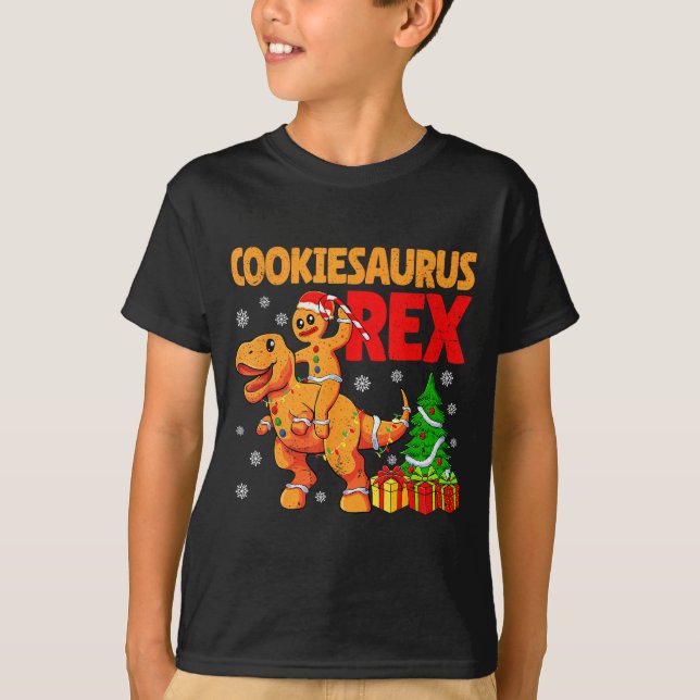 Gingerbread Trex Dinosaur For Christmas Gingerbrea T-Shirt (Vorderseite)