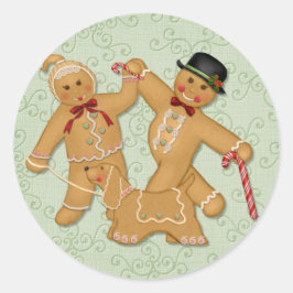 Gingerbread Trio 2 Runder Aufkleber