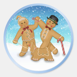 Gingerbread Trio Runder Aufkleber