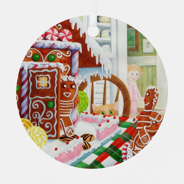 GINGERBREAD ÜBERRASCHENDE Metallzirkulation Ornament Aus Metall (Vorderseite)