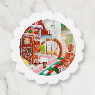 GINGERBREAD ÜBERRASCHENDE Scalloped Gift Tags Geschenkanhänger