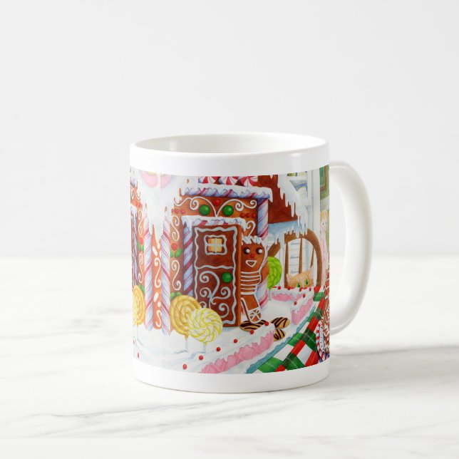 GINGERBREAD ÜBERRASCHENDE weiße Tasse (VorderseiteRechts)