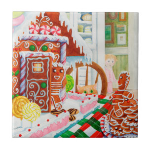 GINGERBREAD ÜBERRASCHUNG 4.25x4.25 Keramik Tile Fliese