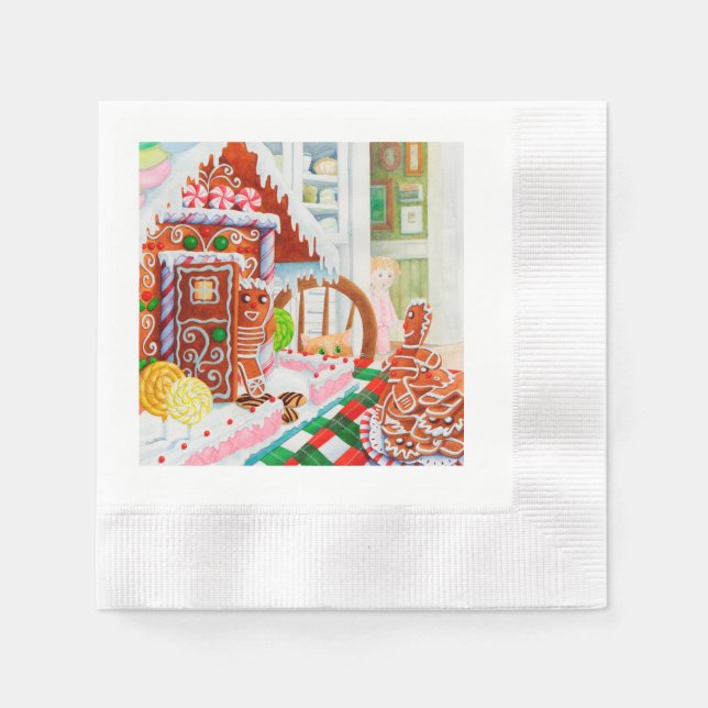GINGERBREAD ÜBERRASCHUNG Cocktailpapier Napkins Serviette (Vorderseite)