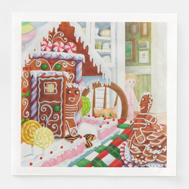 GINGERBREAD ÜBERRASCHUNG Standard Dinner Paper Nap Serviette (Vorderseite)