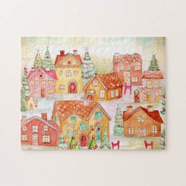 Gingerbread Village Weihnachten Puzzle (Horizontal)