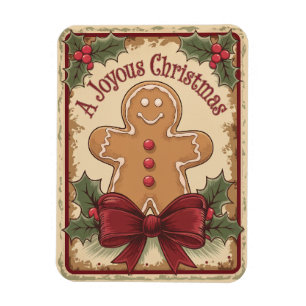 Gingerbread Vintag fröhlich Frohe Weihnachten Magnet