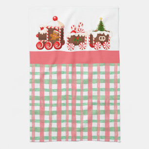 Gingerbread Weihnachtszug Geschirrtuch