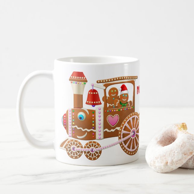 Gingerbread Weihnachtszug Tasse (Mit Donut)