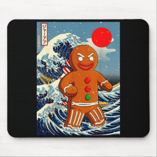 Gingerbread-zilla Vintage Japanische Kunst Lustige Mousepad