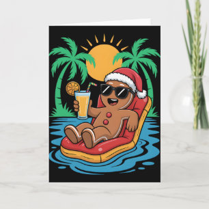 Gingerbreadman-Weihnachten im Juli Sommerpool Stra Karte