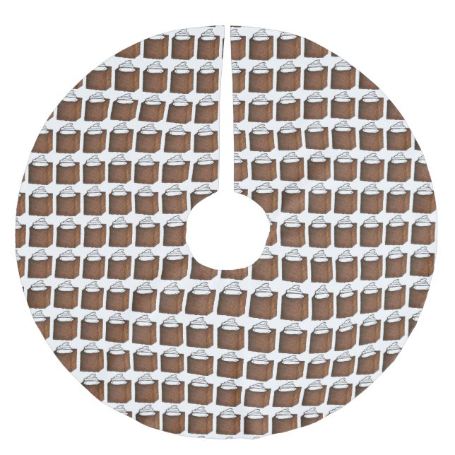 Gingerbrei Cake Slice Feinschmecker Weihnachtsgebä Polyester Weihnachtsbaumdecke (Vorderseite)