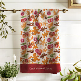 Gingerbrei Citrus Gewürzweihnachtsname Familiennam Geschirrtuch