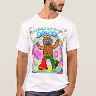 Gingerbrei Disco Party Retro Weihnachtsdesign T-Shirt
