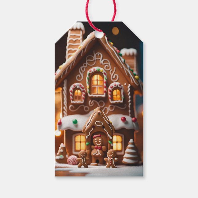 Gingerbrei House Weihnachtsfeiertag Geschenkanhänger (Vorderseite)