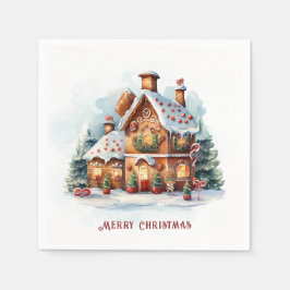 Gingerbrei House Weihnachtsfeiertag Napkin Serviette